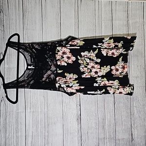 Black Floral Tank